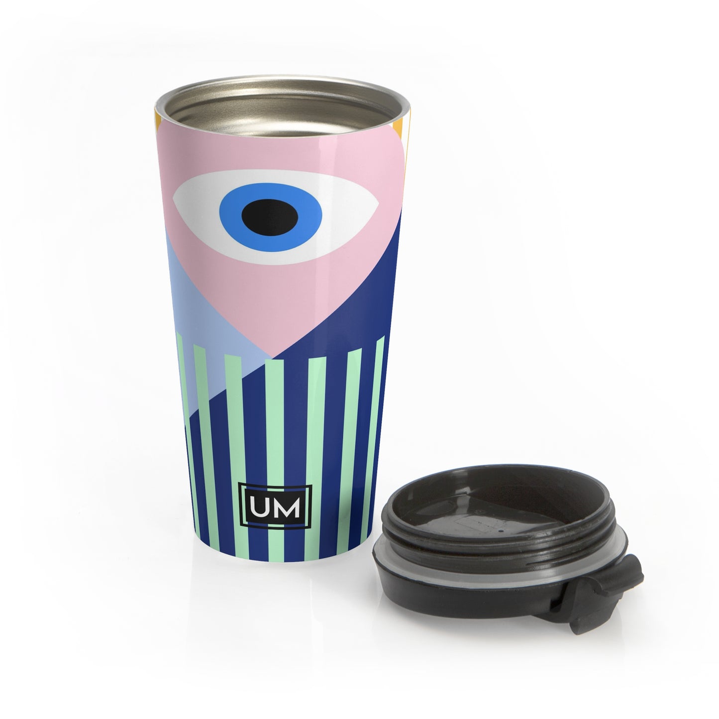 Color Block Stainless Steel Travel Mug