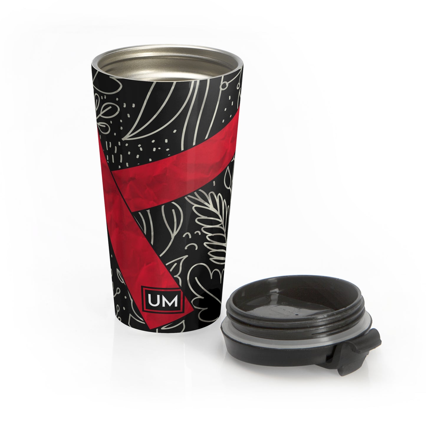 Abstract Stainless Steel Travel Mug