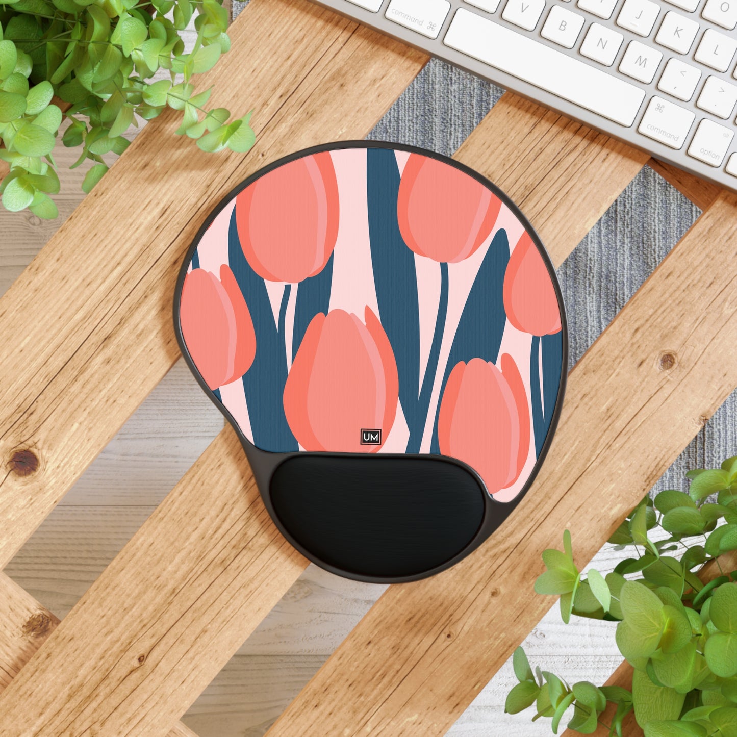 Bold Florals Mouse Pad With Wrist Rest