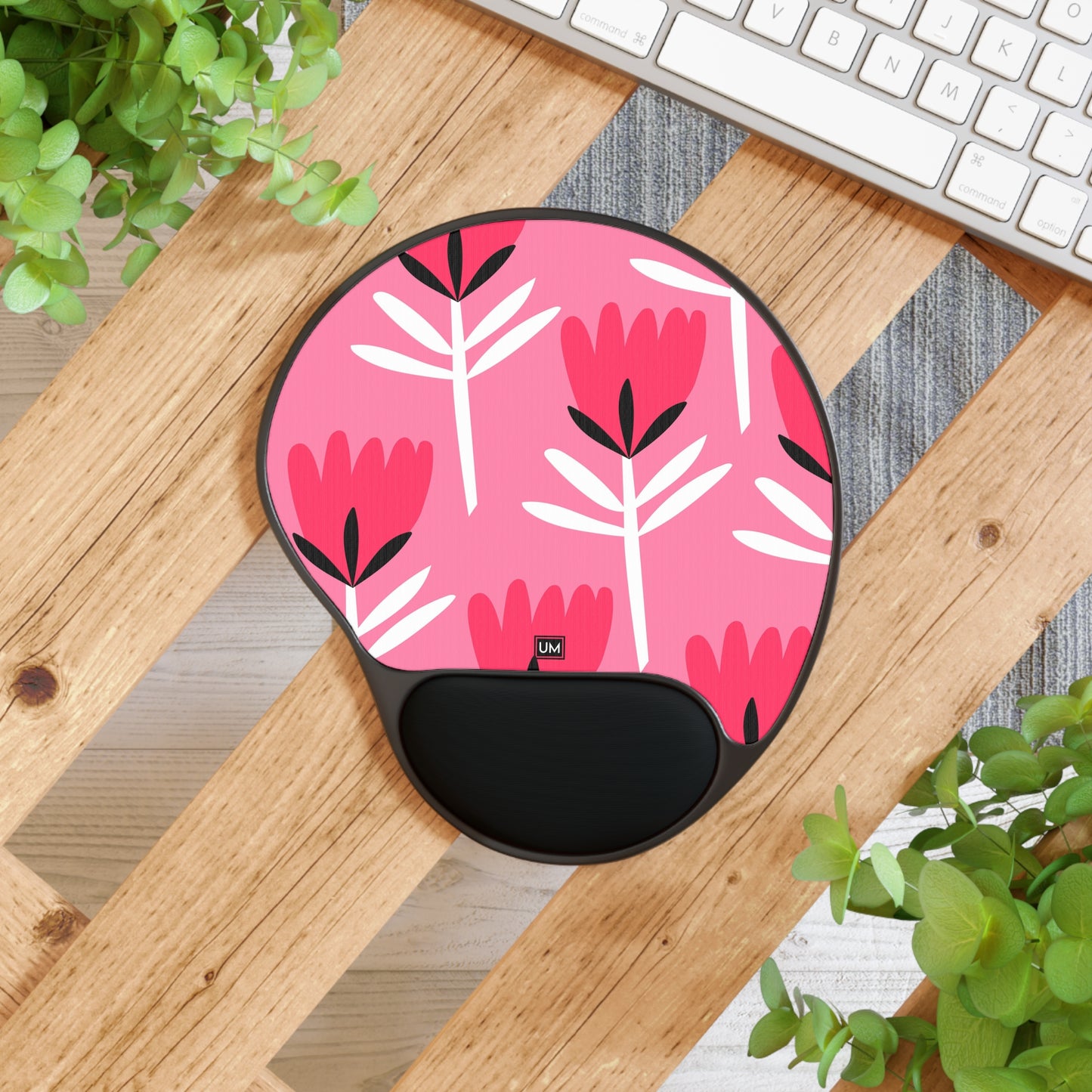 Bold Florals Mouse Pad With Wrist Rest