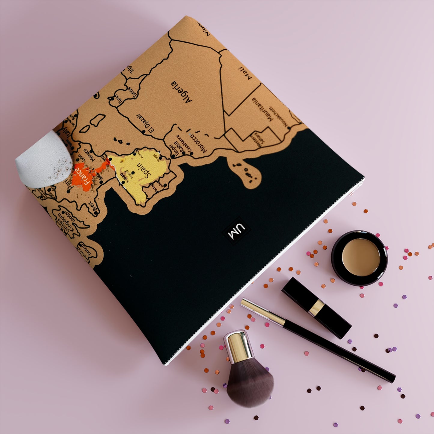 Abstract Cotton Cosmetic Bag