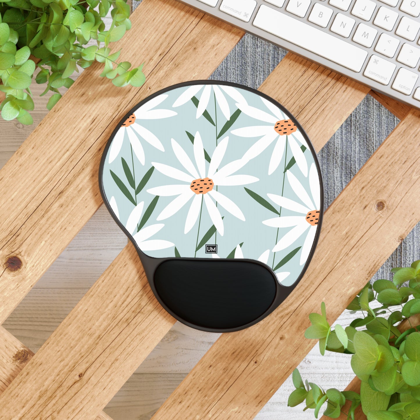 Bold Florals Mouse Pad With Wrist Rest