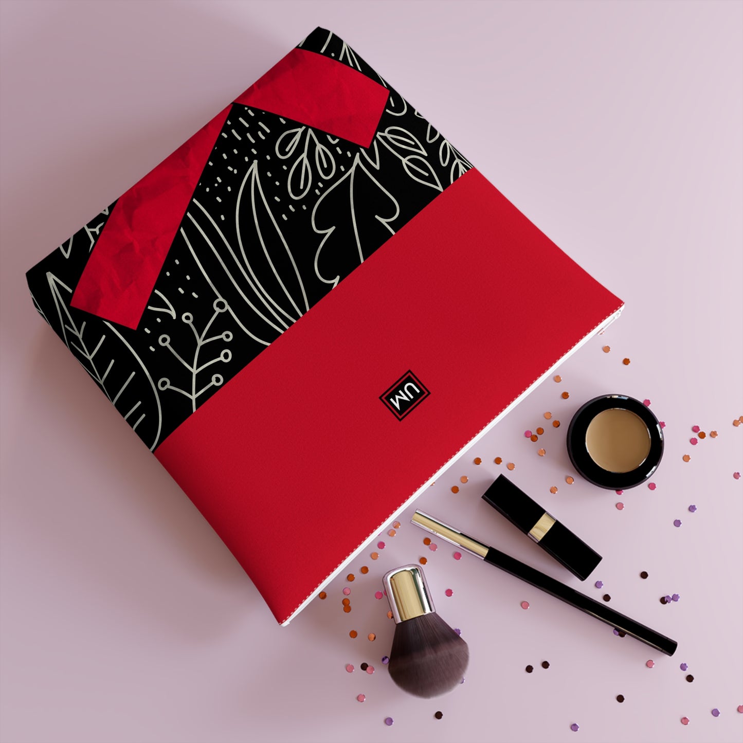 Abstract Cotton Cosmetic Bag