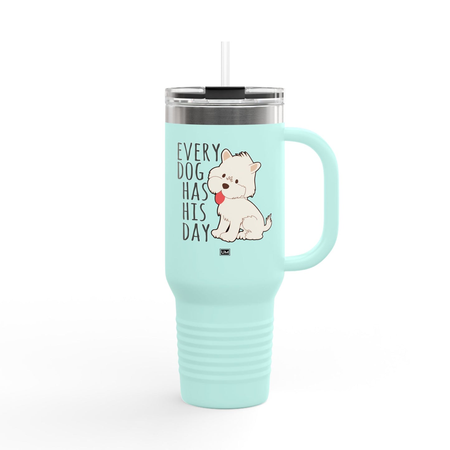 Taza con texto "Amor de perro", 40 oz