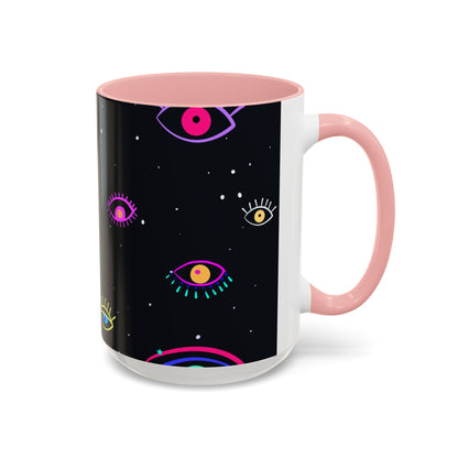 Taza de café con diseño de mal de ojo (11 oz y 15 oz)