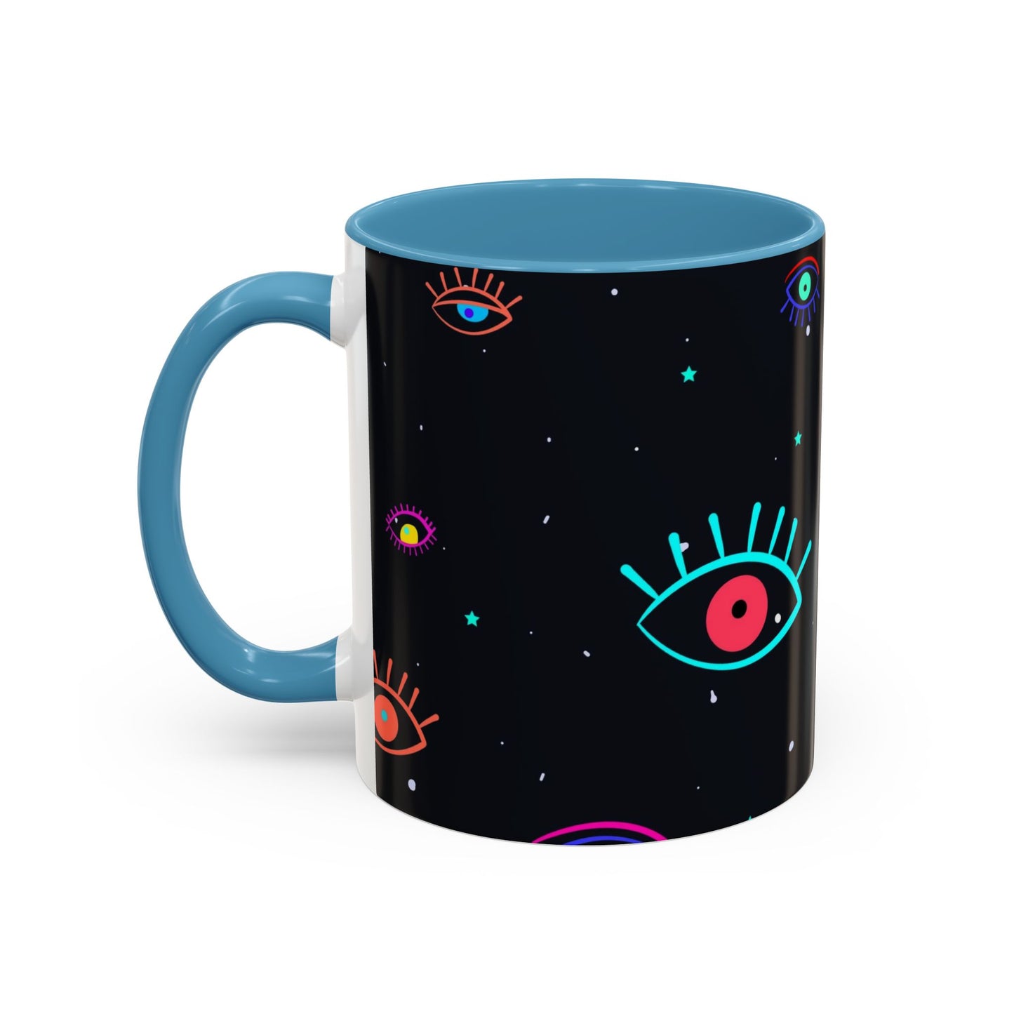 Taza de café con diseño de mal de ojo (11 oz y 15 oz)