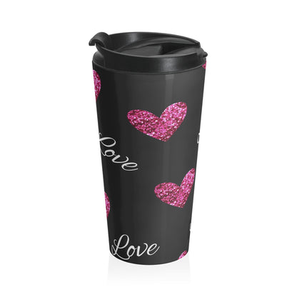 Taza de viaje de acero inoxidable Love