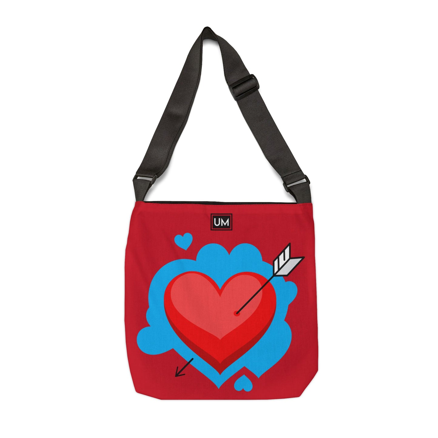 Bolsa de mano ajustable con diseño abstracto de amor