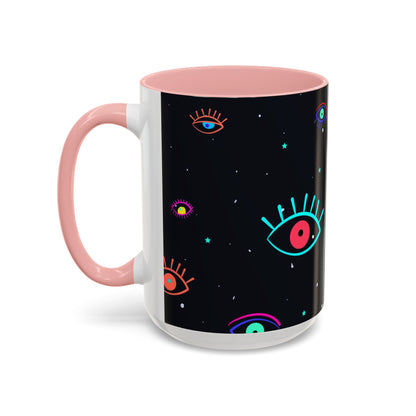 Taza de café con diseño de mal de ojo (11 oz y 15 oz)