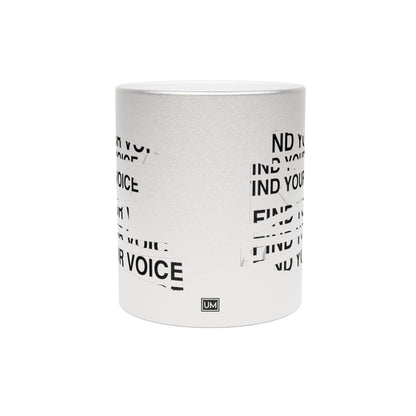 Taza Encuentra tu voz (plata y oro)