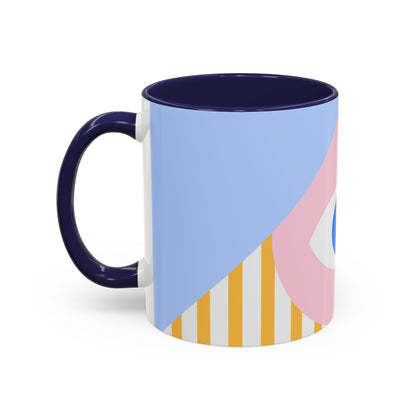 Taza de café con diseño de mal de ojo (11 oz y 15 oz)