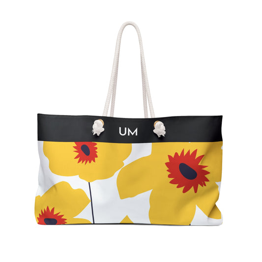 Bolso de fin de semana con estampado floral llamativo