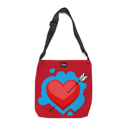 Bolsa de mano ajustable con diseño abstracto de amor