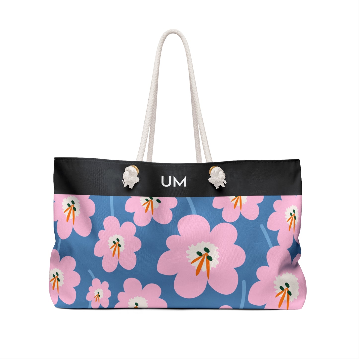 Bolso de fin de semana con estampado floral llamativo