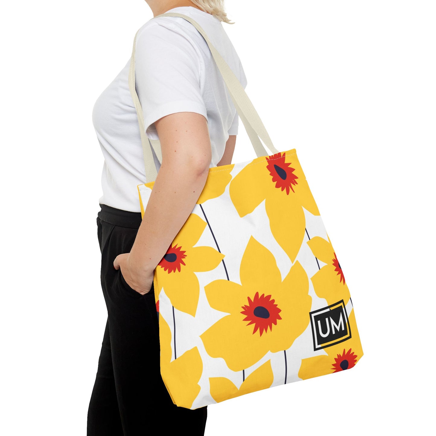 Bolso de mano con estampados florales llamativos (AOP)