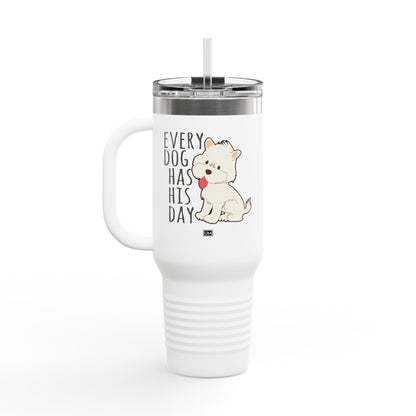 Taza con texto "Amor de perro", 40 oz