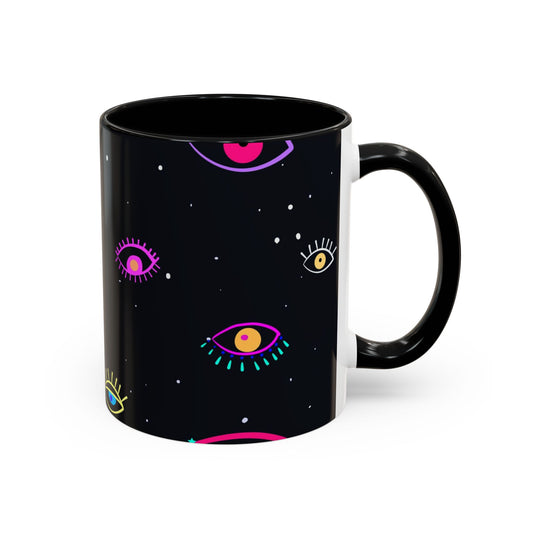 Taza de café con diseño de mal de ojo (11 oz y 15 oz)