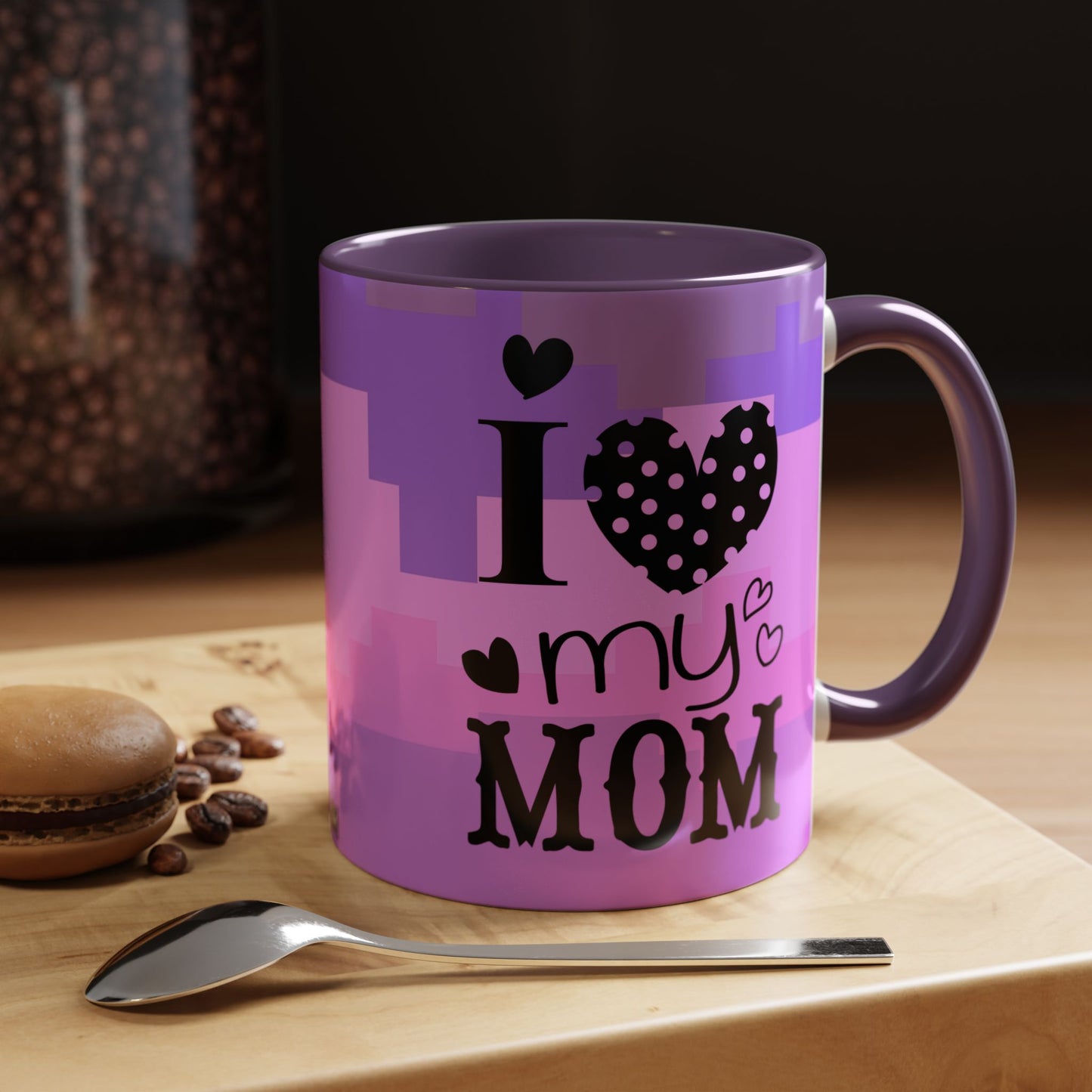 Taza de café con la frase "Te amo mamá" (11, 15 oz)