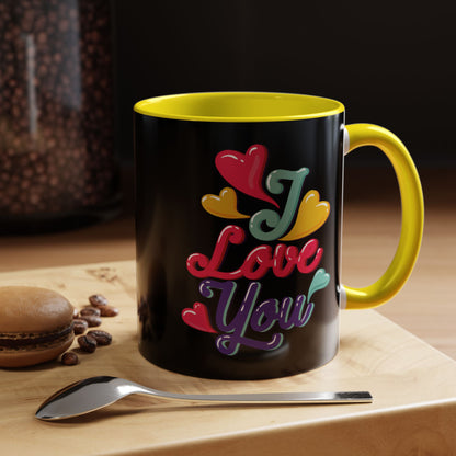 Taza de café con la frase "Te amo" (11, 15 oz)