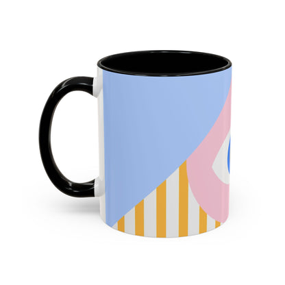 Taza de café con diseño de mal de ojo (11 oz y 15 oz)