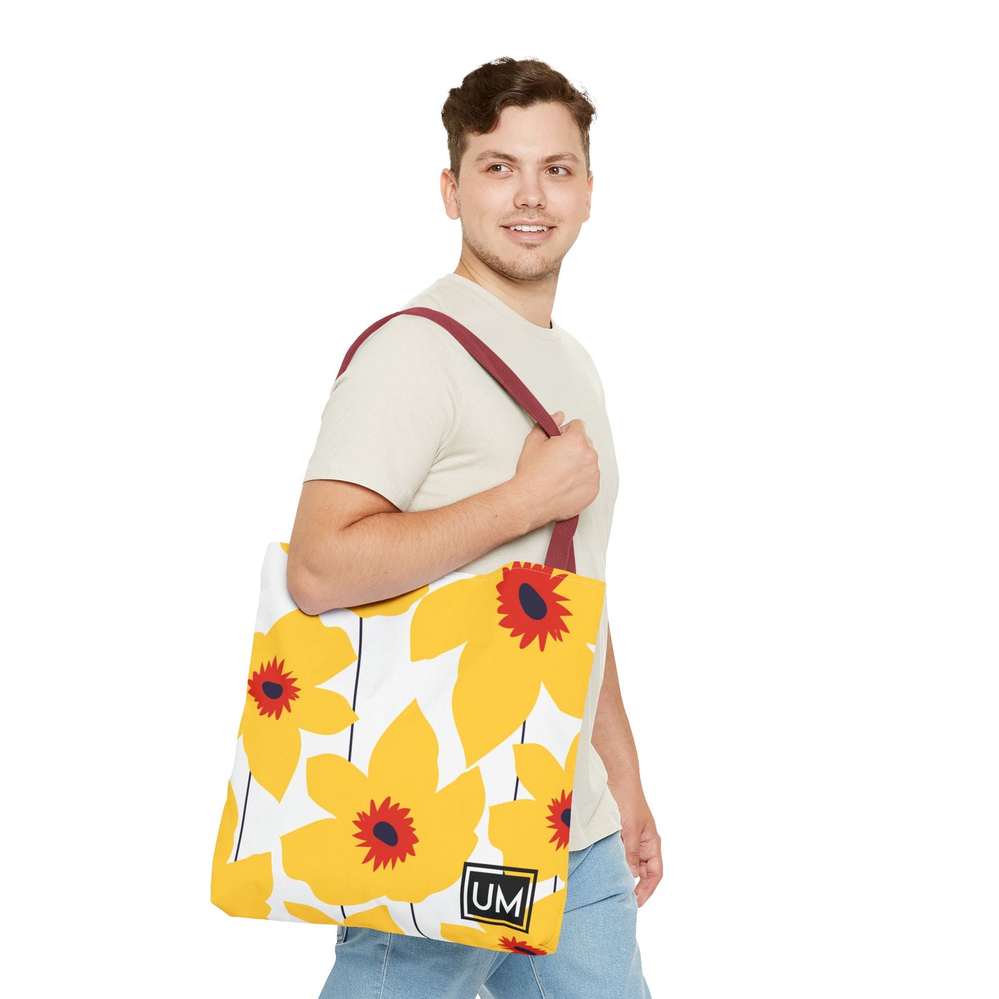 Bolso de mano con estampados florales llamativos (AOP)