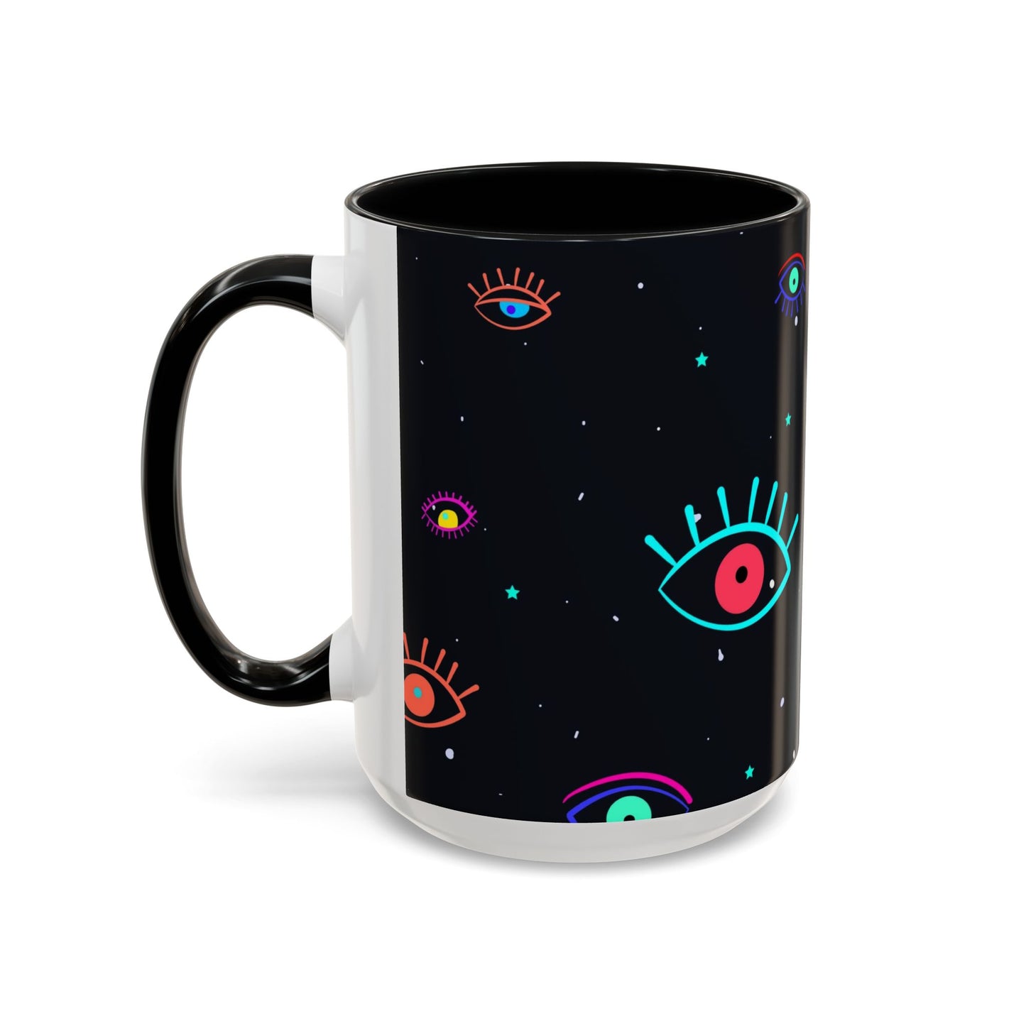 Taza de café con diseño de mal de ojo (11 oz y 15 oz)