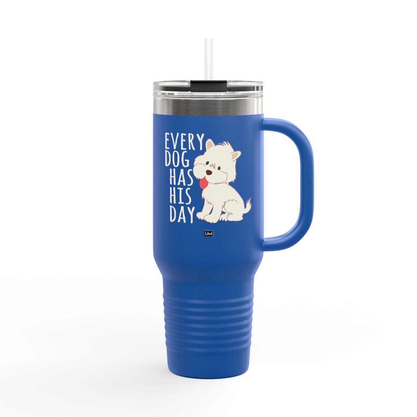 Taza con texto "Amor de perro", 40 oz