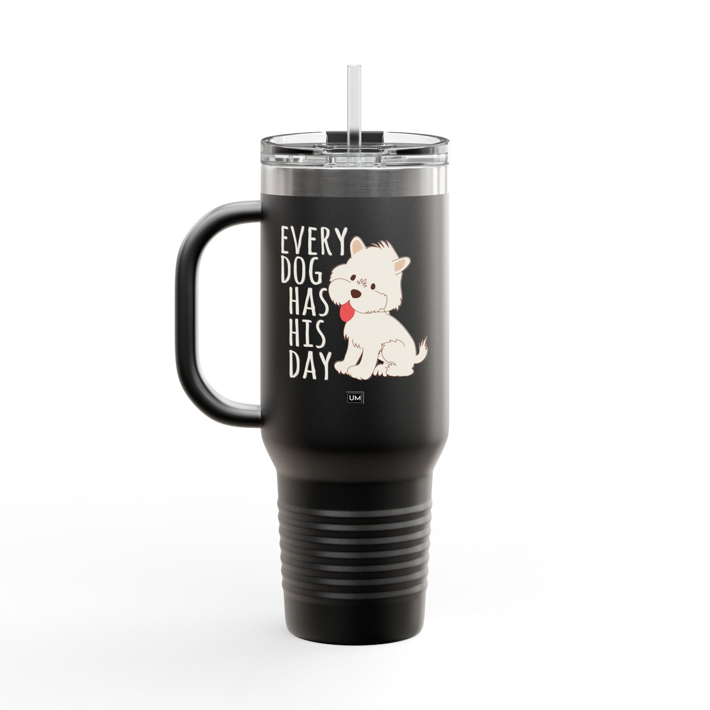 Taza con texto "Amor de perro", 40 oz