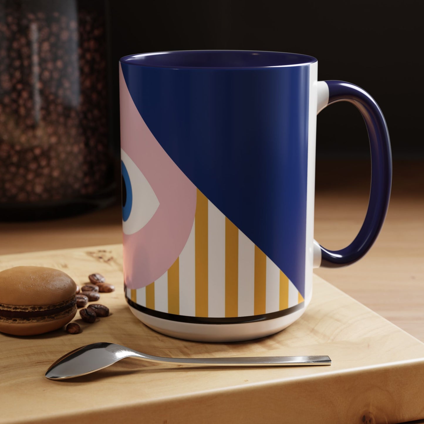 Taza de café con diseño de mal de ojo (11 oz y 15 oz)