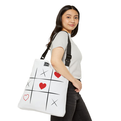 Bolsa de mano ajustable con diseño abstracto de amor