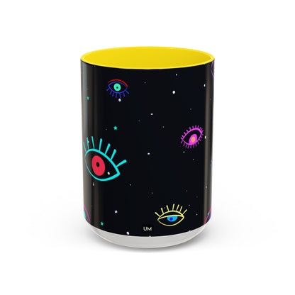 Taza de café con diseño de mal de ojo (11 oz y 15 oz)