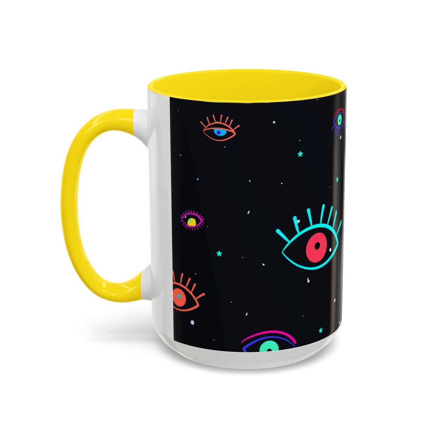 Taza de café con diseño de mal de ojo (11 oz y 15 oz)