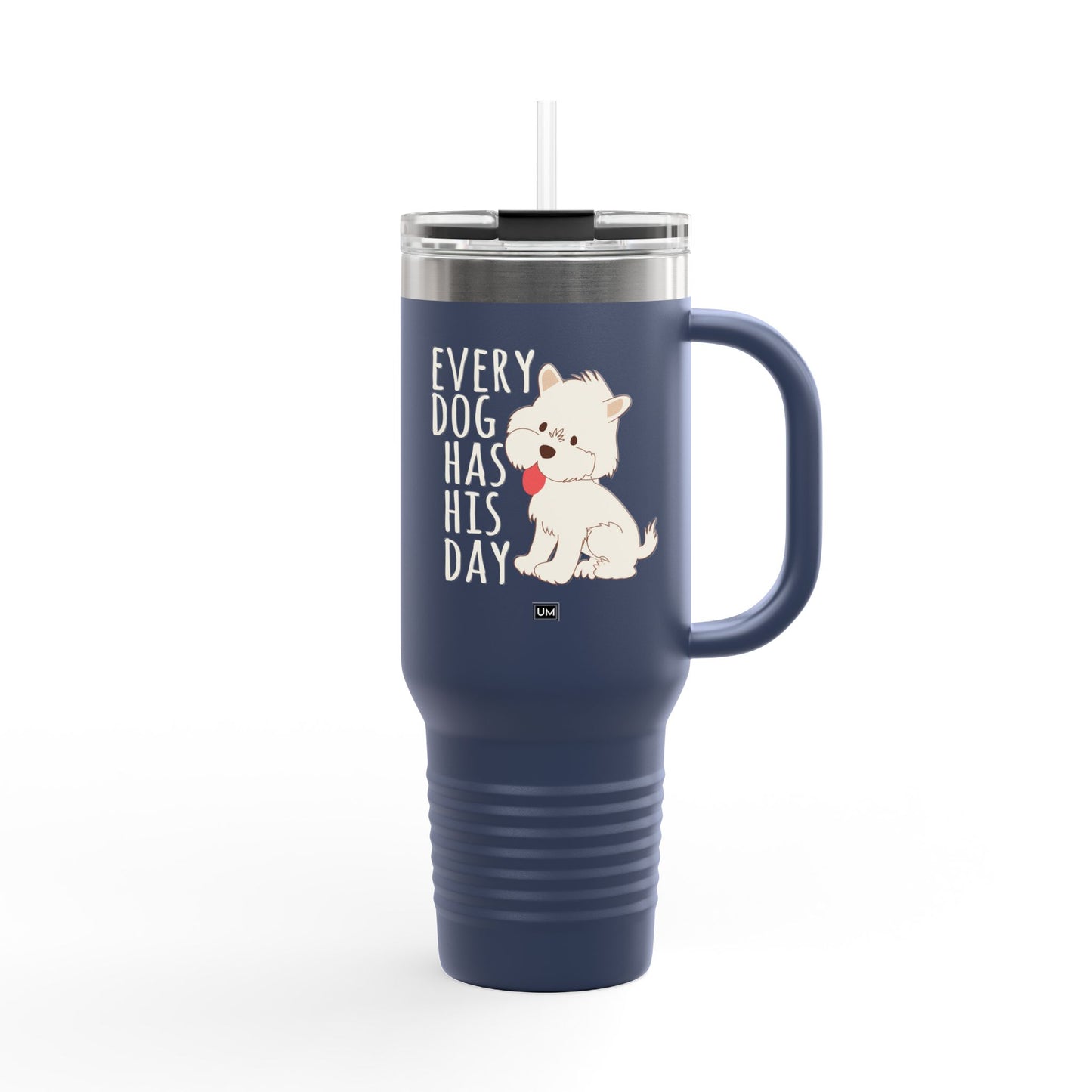 Taza con texto "Amor de perro", 40 oz