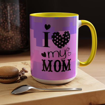 Taza de café con la frase "Te amo mamá" (11, 15 oz)