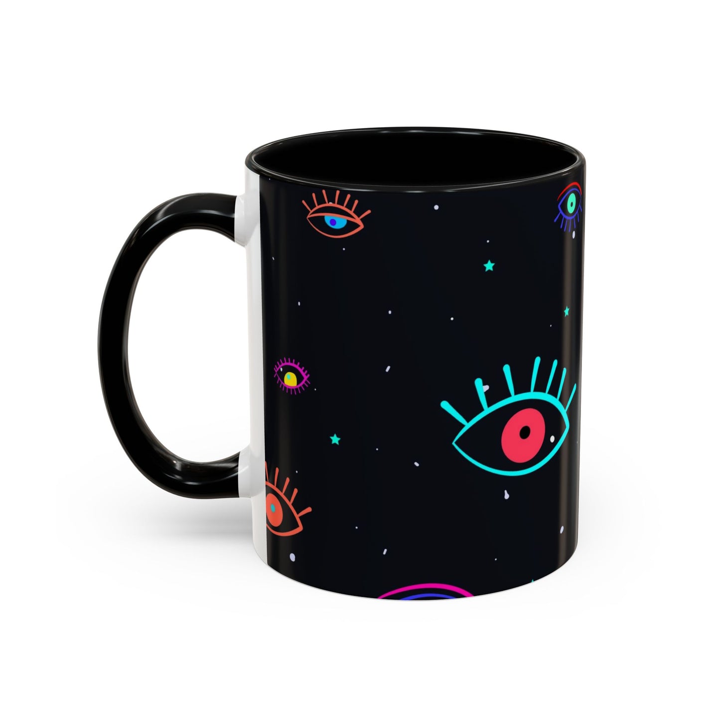 Taza de café con diseño de mal de ojo (11 oz y 15 oz)