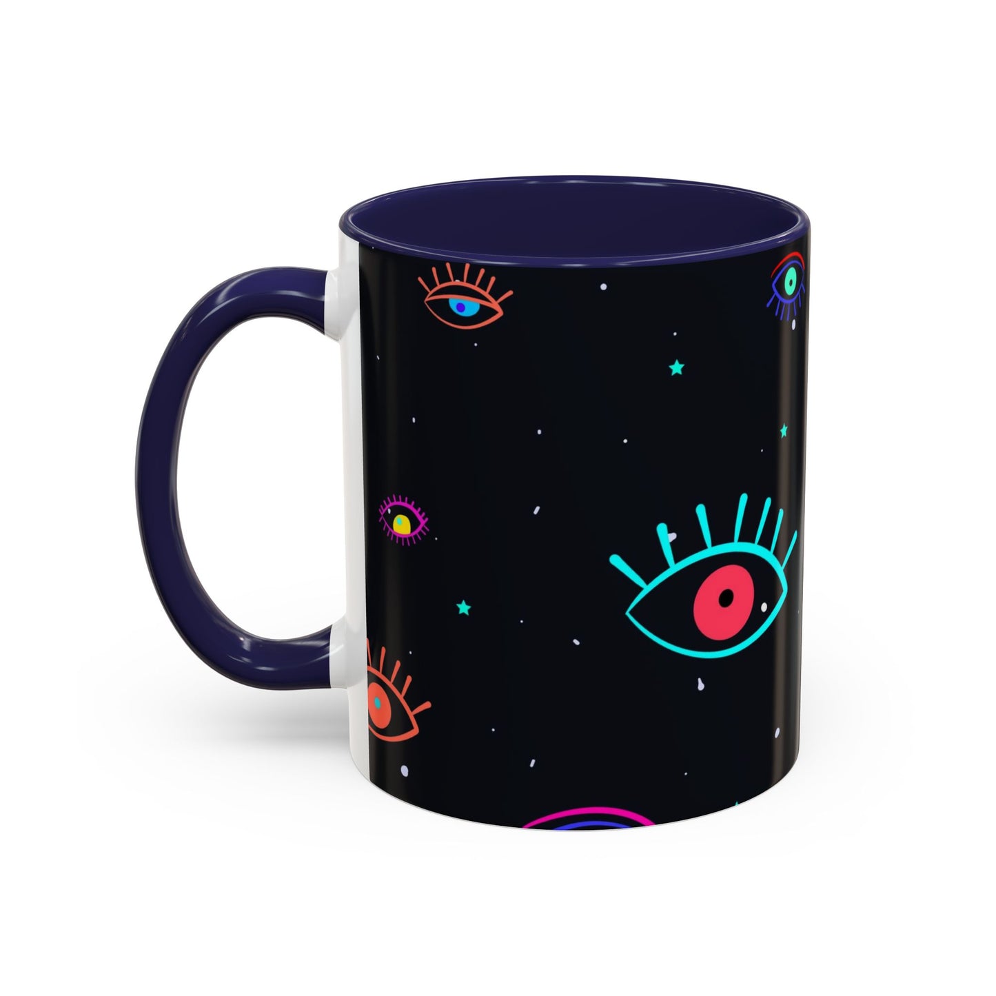 Taza de café con diseño de mal de ojo (11 oz y 15 oz)