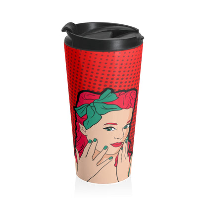 Taza de viaje de acero inoxidable Pop Girl