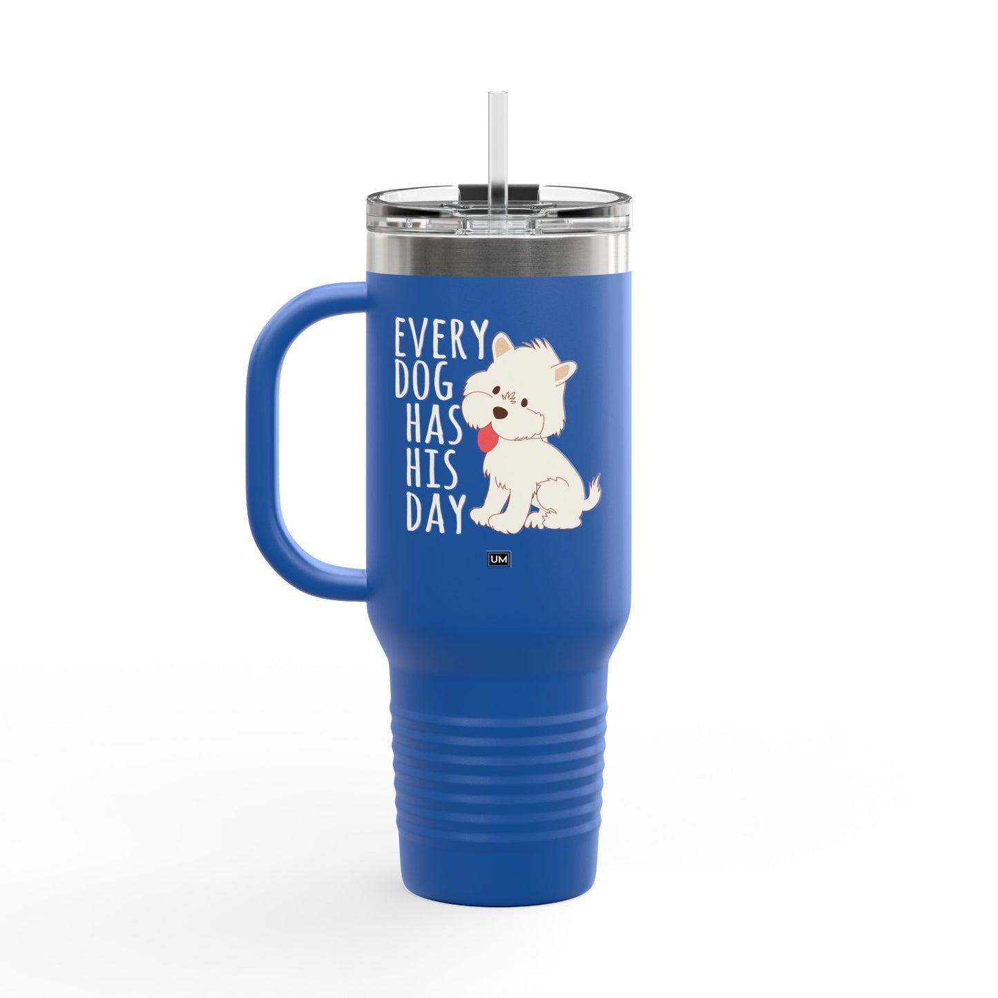 Taza con texto "Amor de perro", 40 oz