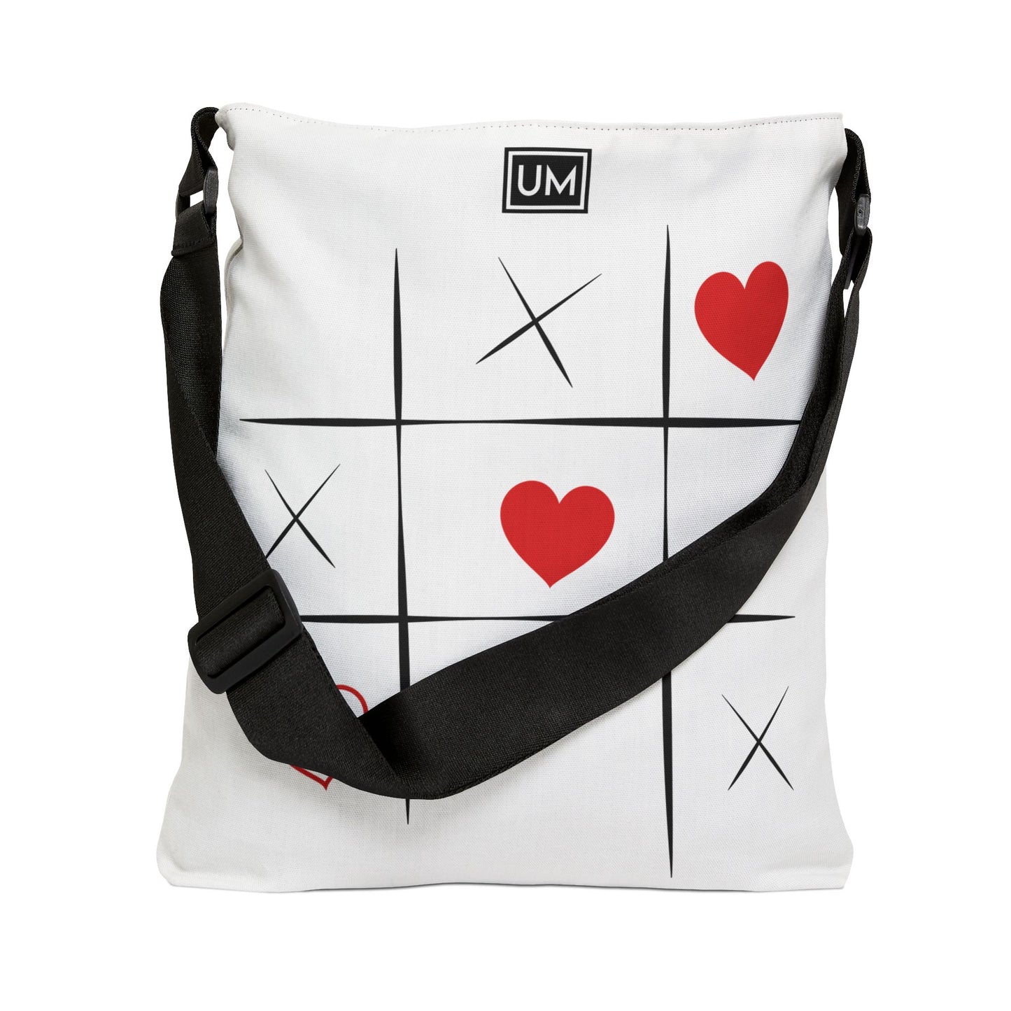 Bolsa de mano ajustable con diseño abstracto de amor