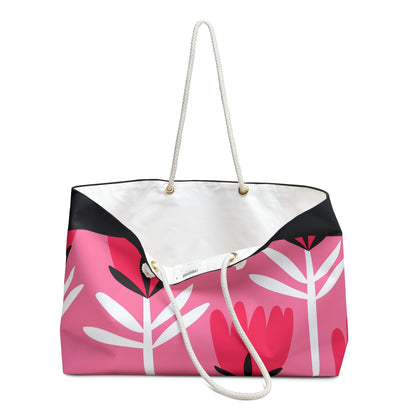 Bolso de fin de semana con estampado floral llamativo