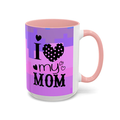 Taza de café con la frase "Te amo mamá" (11, 15 oz)