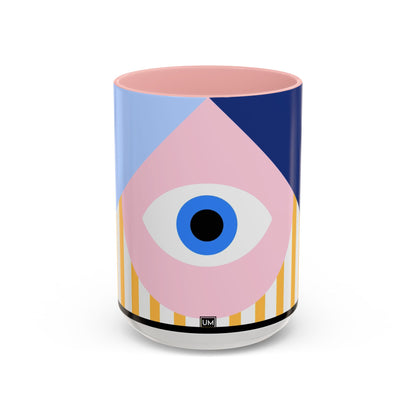 Taza de café con diseño de mal de ojo (11 oz y 15 oz)