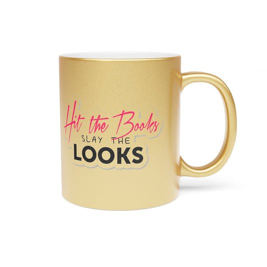 Hit The Books Mug (Silver\Gold)