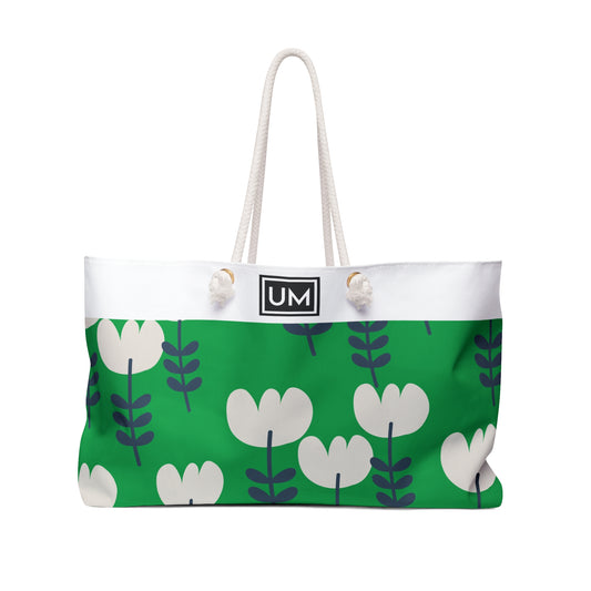 Bolso de fin de semana con estampado floral llamativo