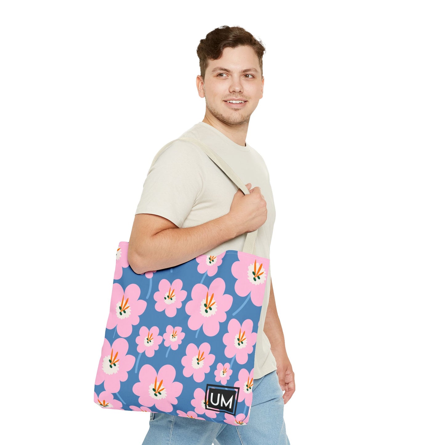 Bolso de mano con estampados florales llamativos (AOP)