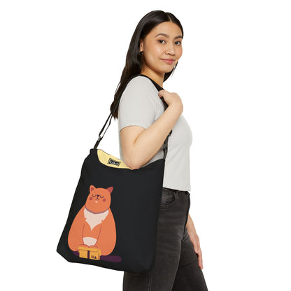 Bolsa de mano ajustable con diseño abstracto de gatito