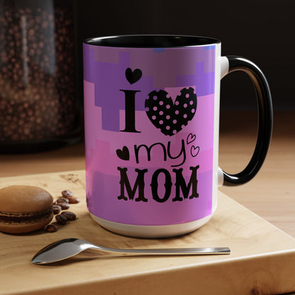 Taza de café con la frase "Te amo mamá" (11, 15 oz)