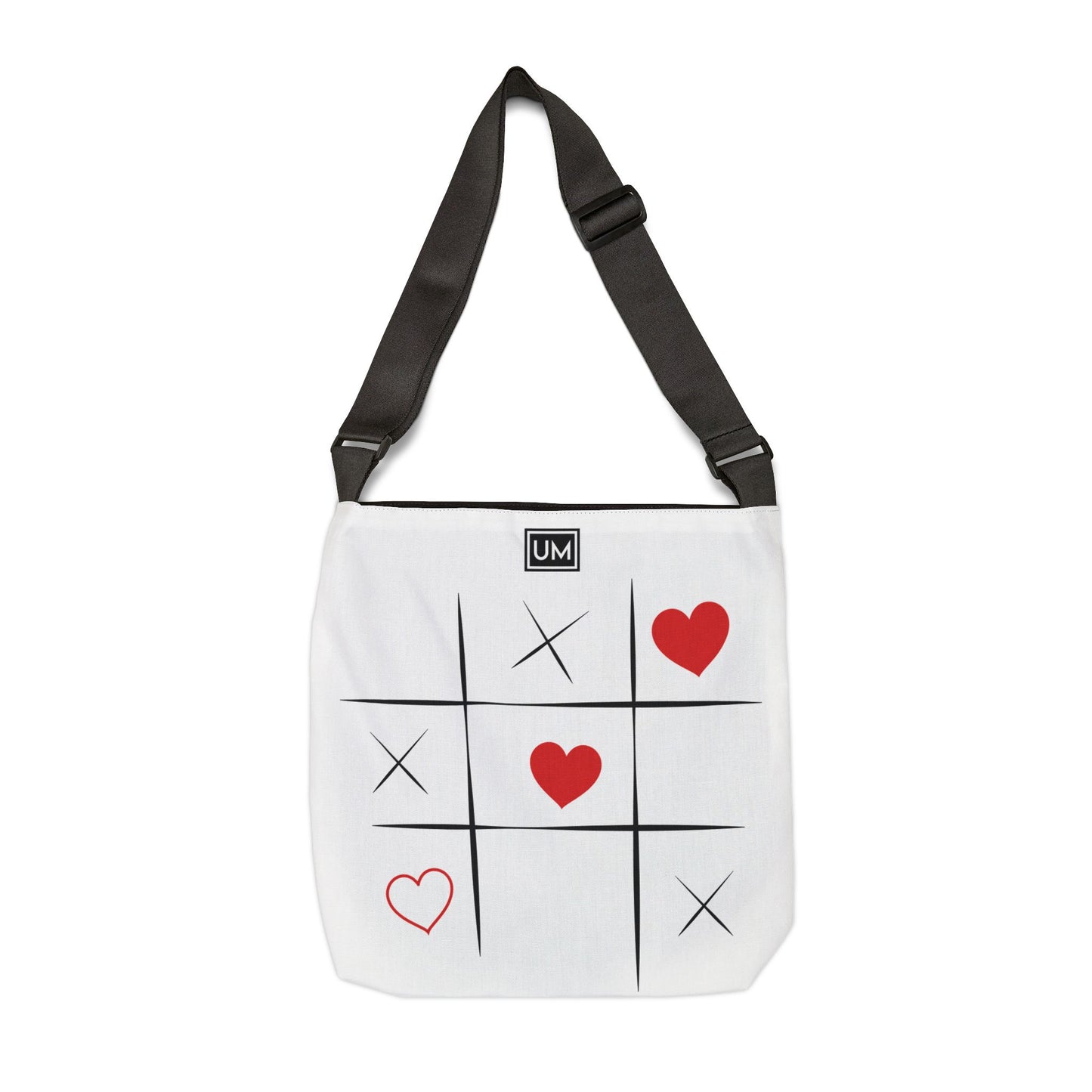 Bolsa de mano ajustable con diseño abstracto de amor