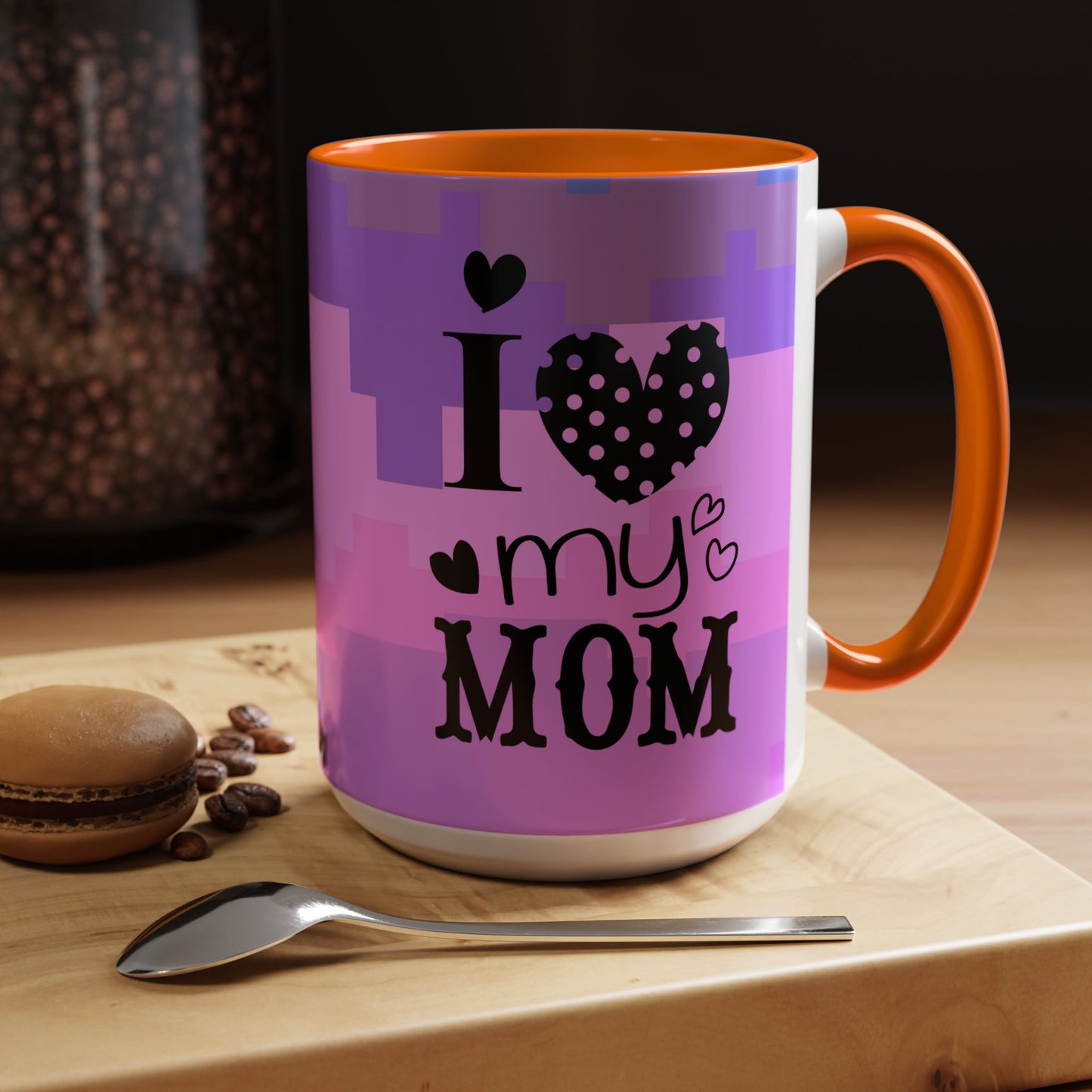 Taza de café con la frase "Te amo mamá" (11, 15 oz)