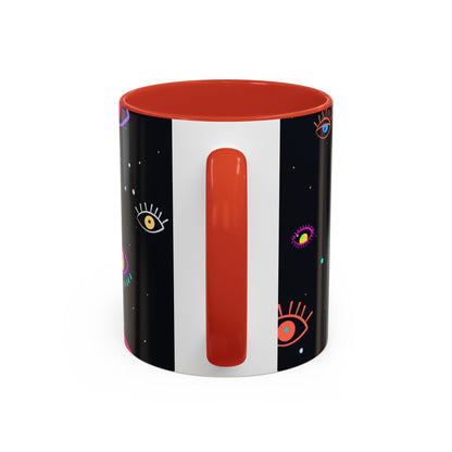 Taza de café con diseño de mal de ojo (11 oz y 15 oz)